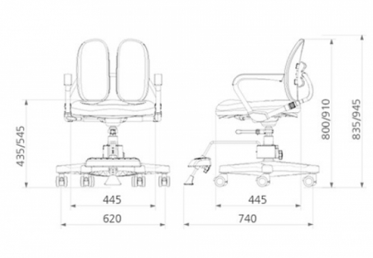 Детское эргономичное кресло Duorest Duokids DR-280DDS_DT, Цвет: розовый - 3